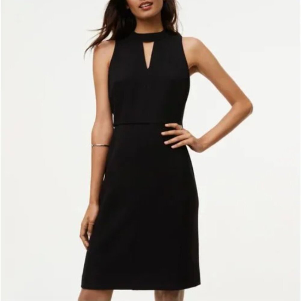 LOFT | Black Keyhole Sheath Dress | Size 2 | LIKE NEW